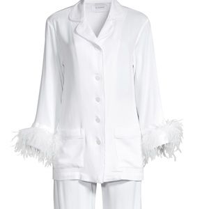 Sleeper Feather-Trim Pajama Set (Size Small) NWT